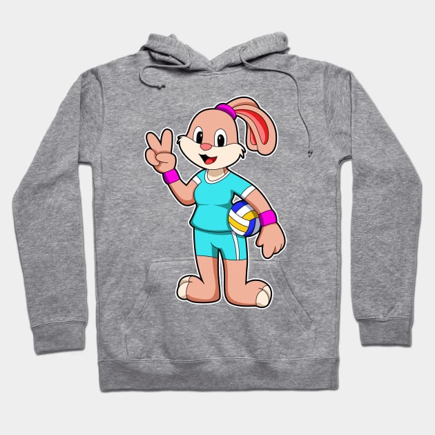 Rabbit at Sports with Volleyball Hoodie by Markus Schnabel